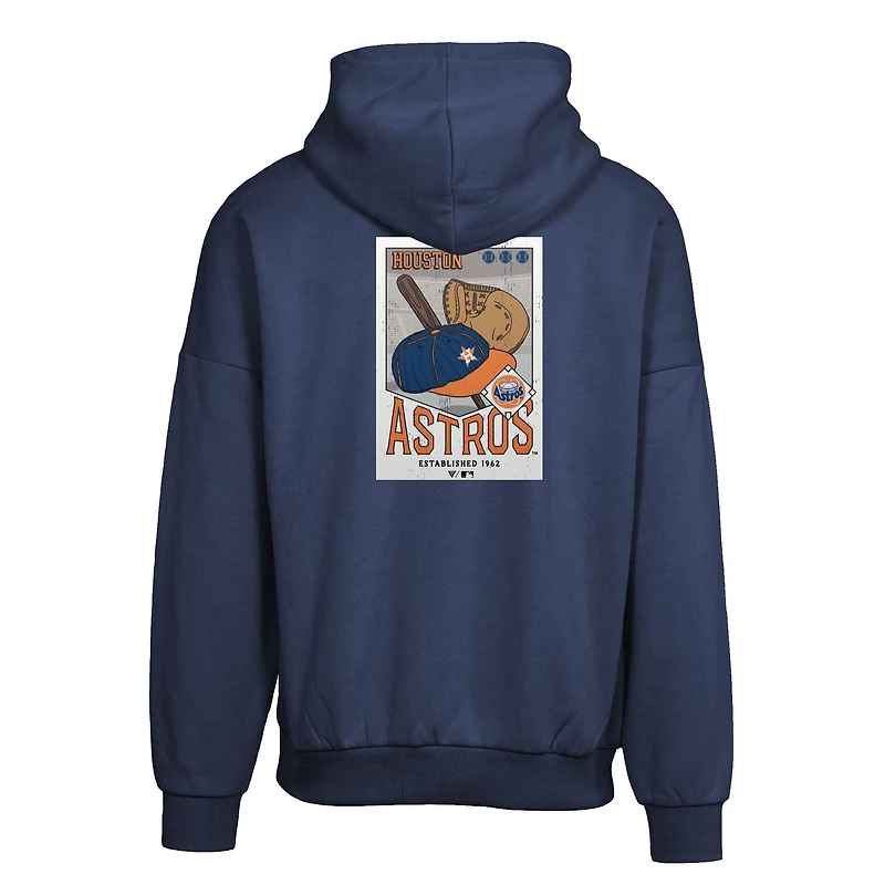 Men's Levelwear  Navy Houston Astros Contact Pro Card Pullover Hoodie
