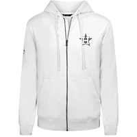 Sweat à capuche zippé blanc pour homme Levelwear Houston Astros Podium Chenille Logo