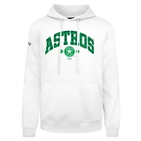 Men's Levelwear  White Houston Astros St. Patrick's Day Podium Plaid Pullover Hoodie