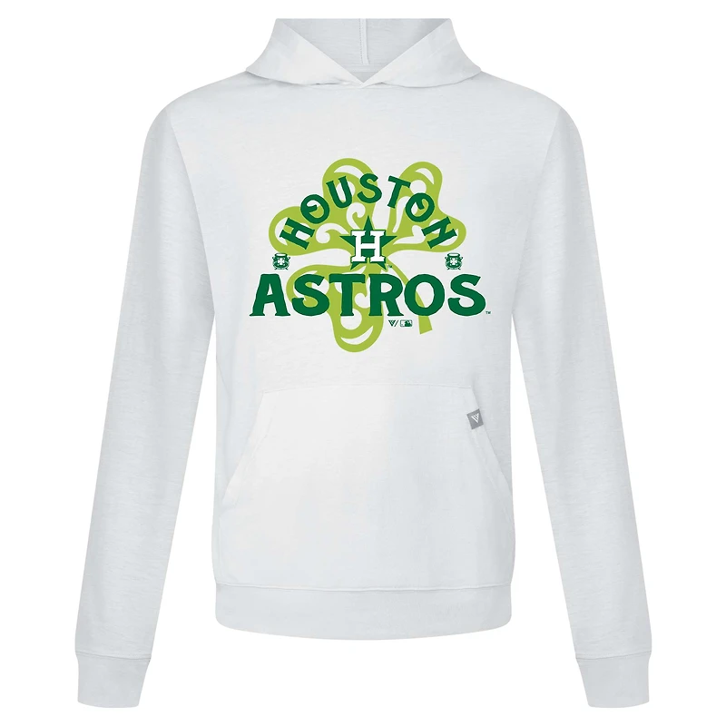 Sweat à capuche blanc Houston Astros St. Patrick's Day Relay Shamrock pour homme Levelwear