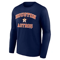 Men's Logo Athletic Navy Houston Astros Heart & Soul Long Sleeve T-Shirt