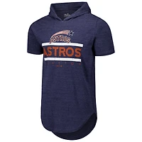 T-shirt à capuche en trois mélanges Majestic Threads pour hommes, bleu marine, Houston Astros