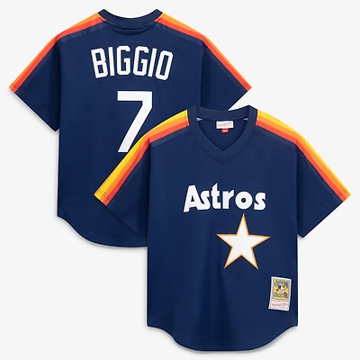 Men's Mitchell & Ness Craig Biggio Navy Houston Astros Authentic Batting Practice Jersey