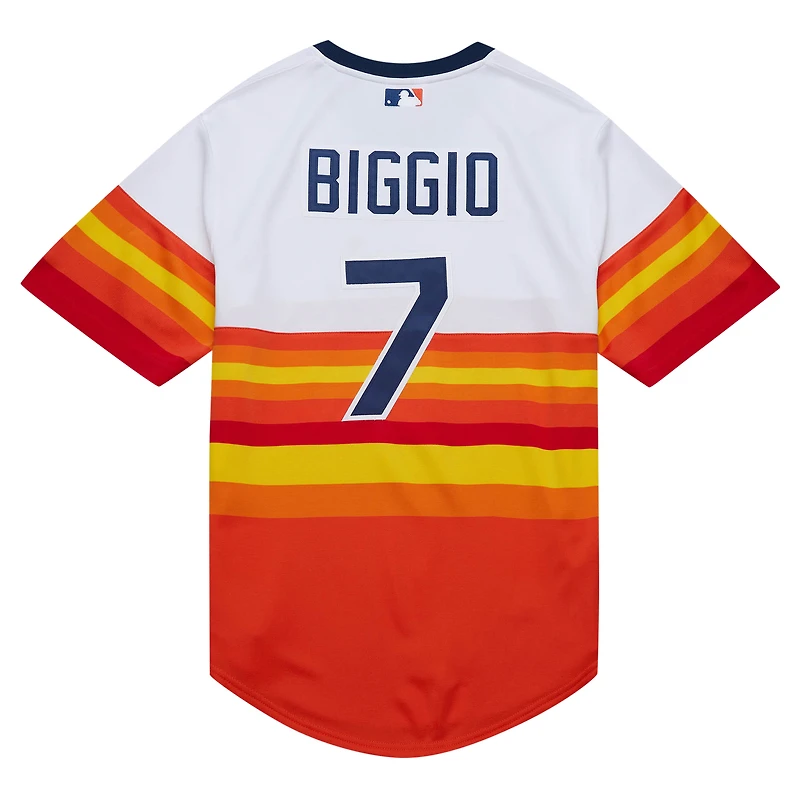 Maillot de retour authentique la collection Cooperstown 2004 des Astros Houston blanc Craig Biggio Mitchell & Ness pour hommes