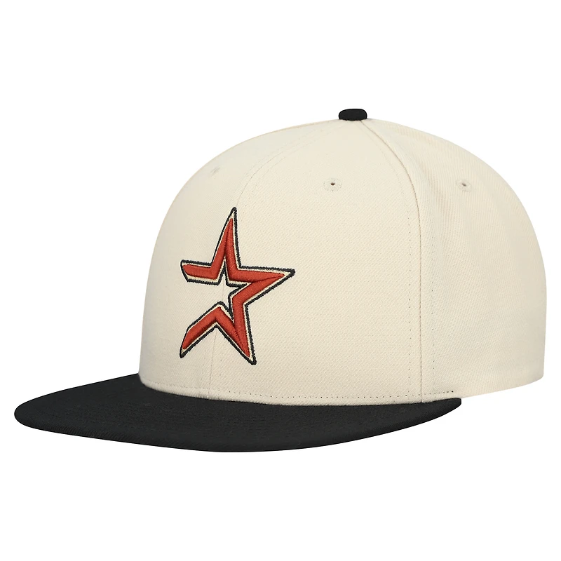 Casquette snapback basique Mitchell & Ness crème Houston Astros Cooperstown Collection pour homme