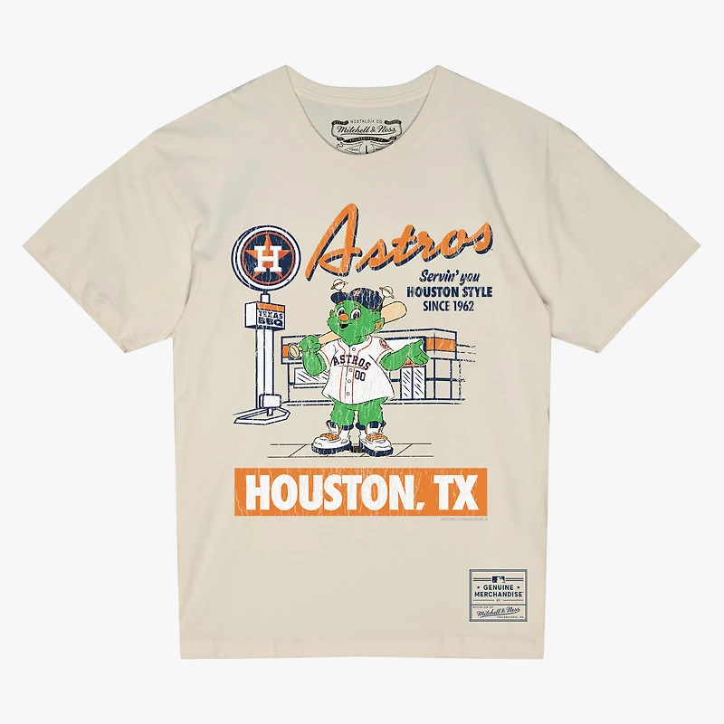 Men's Mitchell & Ness Cream Houston Astros Deli T-Shirt