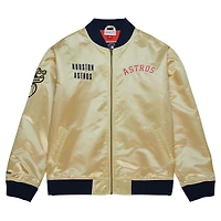 Veste légère en satin entièrement zippée Mitchell & Ness Gold Houston Astros OG 2.0 pour hommes