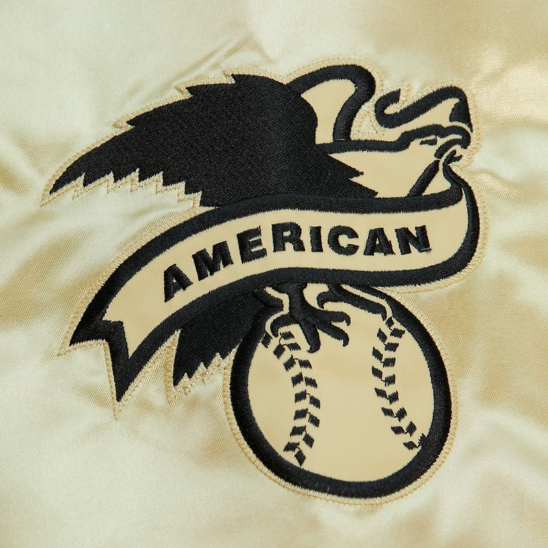 Veste légère en satin entièrement zippée Mitchell & Ness Gold Houston Astros OG 2.0 pour hommes