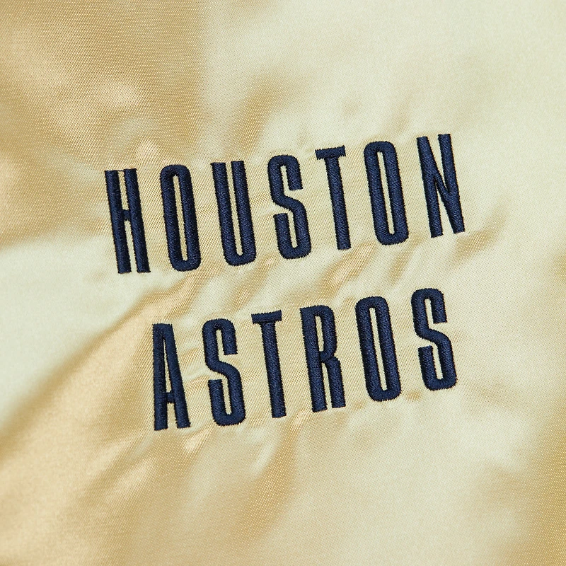 Veste légère en satin entièrement zippée Mitchell & Ness Gold Houston Astros OG 2.0 pour hommes