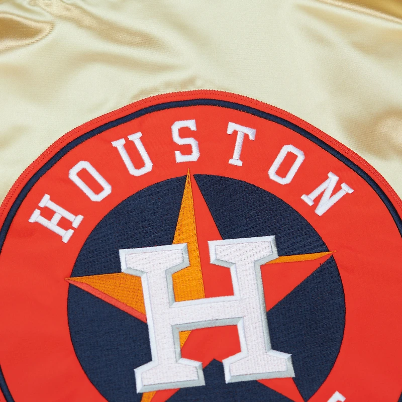 Men's Mitchell & Ness Gold Houston Astros OG 2.0 Lightweight Satin Full-Zip Jacket