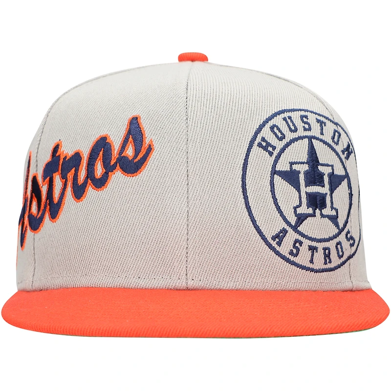 Casquette Snapback à panneau Knock Out des Astros de Houston gris/orange Mitchell & Ness pour hommes
