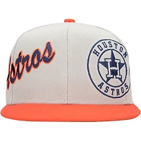 Casquette Snapback à panneau Knock Out des Astros de Houston gris/orange Mitchell & Ness pour hommes