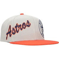 Men's Mitchell & Ness Gray/Orange Houston Astros Knock Out Panel Snapback Hat