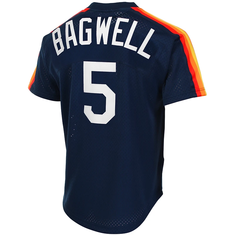 Maillot d'entraînement au bâton en maille Mitchell & Ness Jeff Bagwell pour hommes, bleu marine, Houston Astros Cooperstown