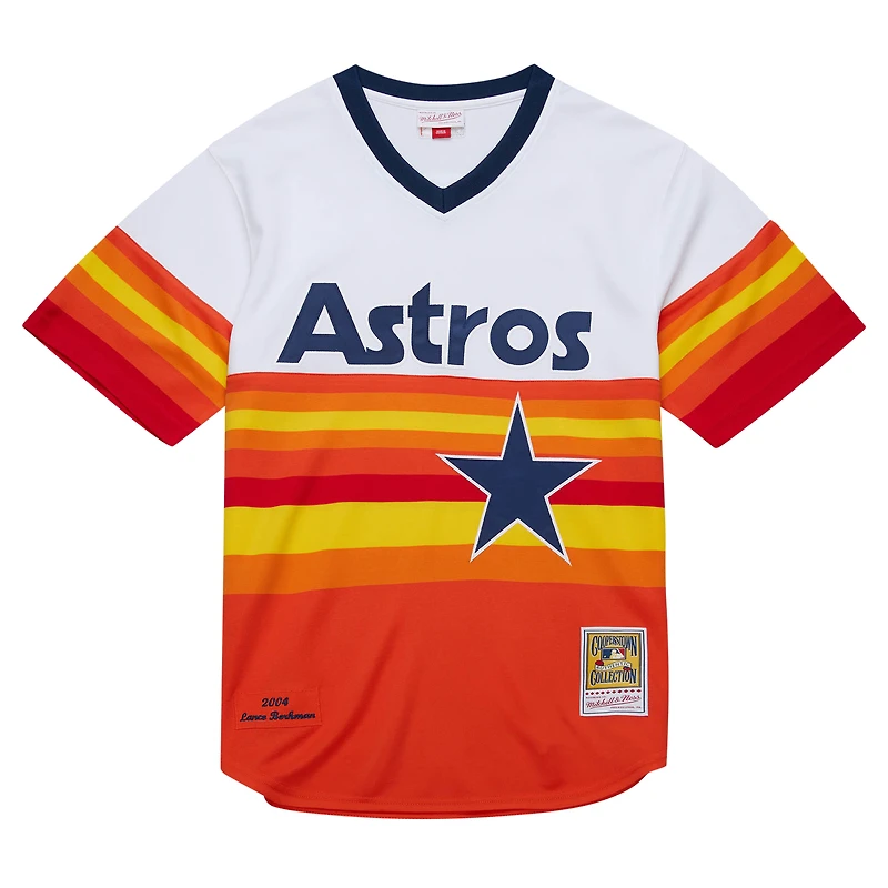 Maillot de retour authentique la collection Cooperstown 2004 des Astros Houston blanc Mitchell & Ness Lance Berkman pour hommes
