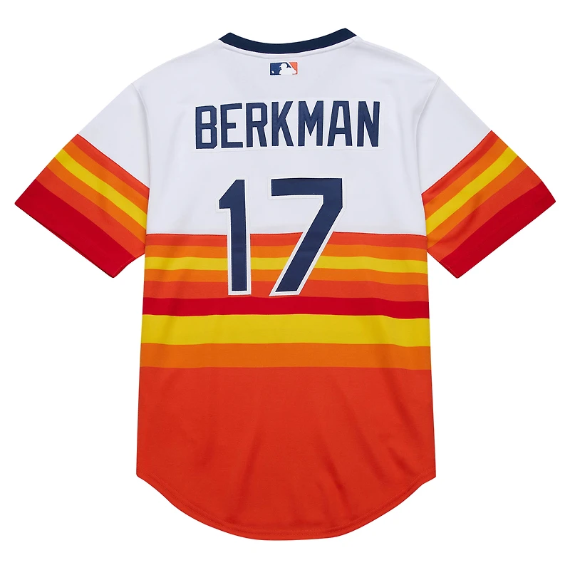 Maillot de retour authentique la collection Cooperstown 2004 des Astros Houston blanc Mitchell & Ness Lance Berkman pour hommes