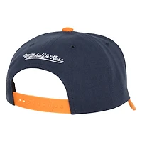Casquette Snapback en velours côtelé Pro Mitchell & Ness pour hommes, bleu marine/orange, Houston Astros