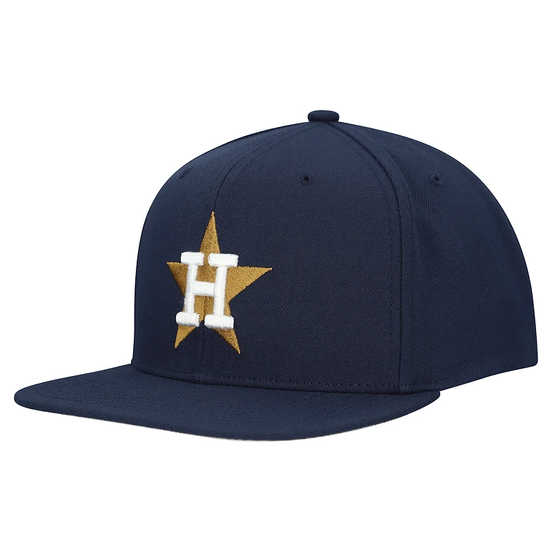 Casquette snapback basique Mitchell & Ness bleu marine Houston Astros Cooperstown Collection pour homme
