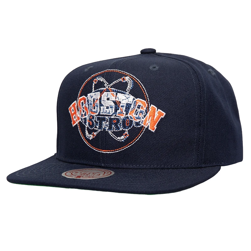 Casquette à visière double snapback Houston Astros bleu marine Mitchell & Ness pour homme