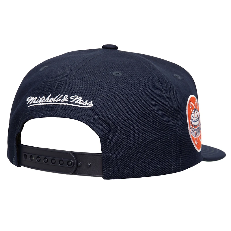 Casquette à visière double snapback Houston Astros bleu marine Mitchell & Ness pour homme