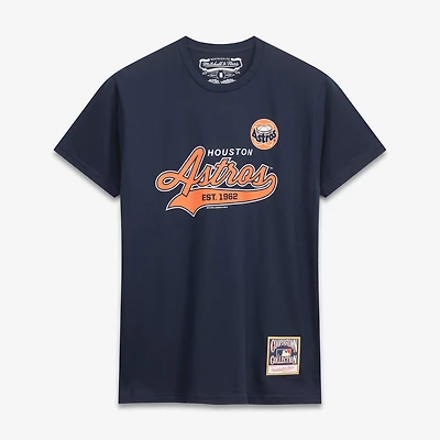 Men's Mitchell & Ness  Navy Houston Astros Script Sweep Arch T-Shirt