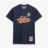 Men's Mitchell & Ness  Navy Houston Astros Script Sweep Arch T-Shirt