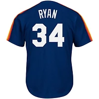 Men's Mitchell & Ness Nolan Ryan Navy Houston Astros Cooperstown Collection Big Tall Mesh Batting Practice Jersey