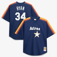 Men's Mitchell & Ness Nolan Ryan Navy Houston Astros Cooperstown Collection Big Tall Mesh Batting Practice Jersey