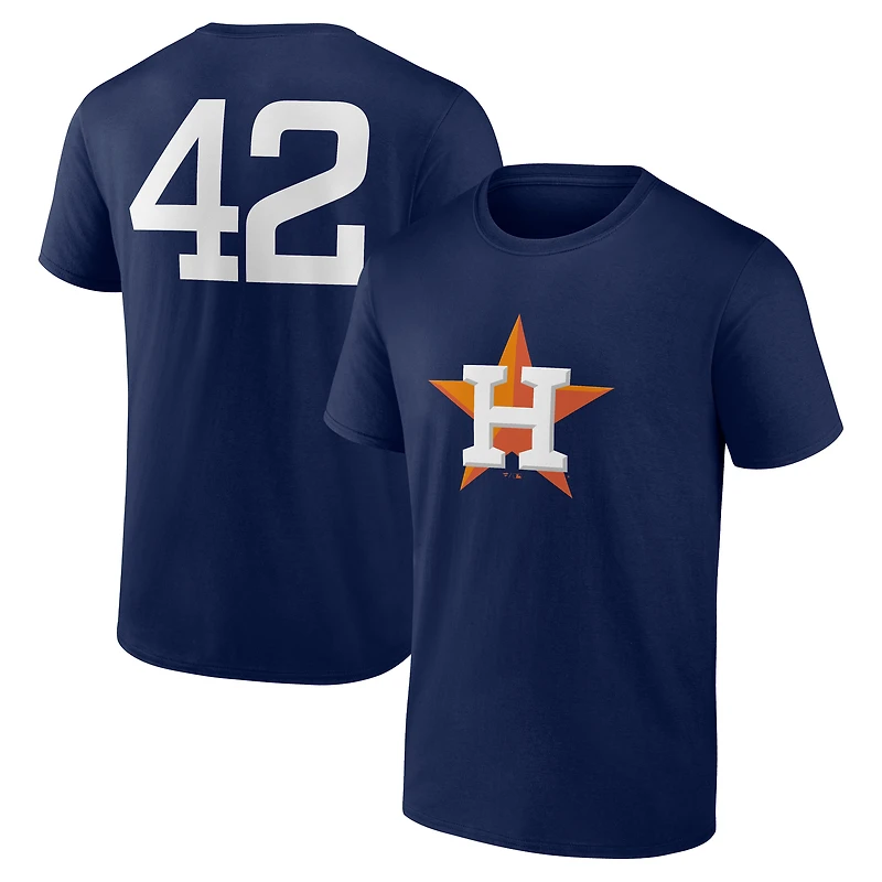 Men's Navy Houston Astros Jackie Robinson Day Name & Number T-Shirt