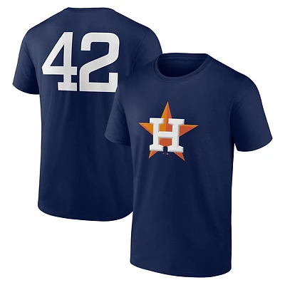T-shirt bleu marine pour homme avec nom et numéro Jackie Robinson Day des Astros de Houston