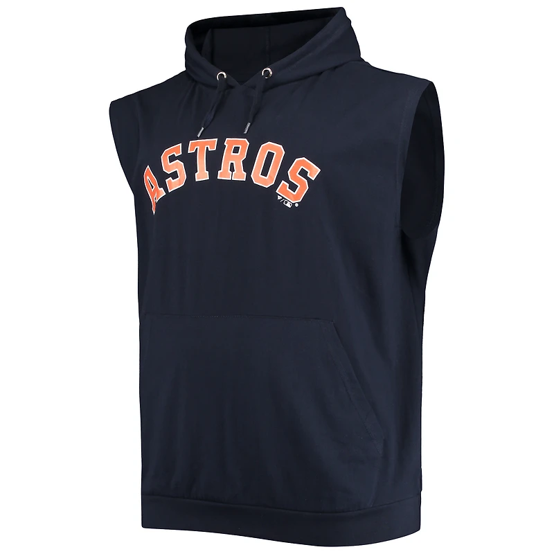 Sweat à Capuche Homme Bleu Marine Houston Astros Jersey Muscle Sans Manches