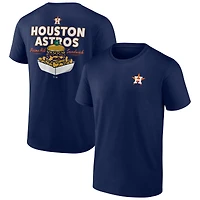 T-shirt sandwich côtelé bleu marine pour homme des Astros de Houston