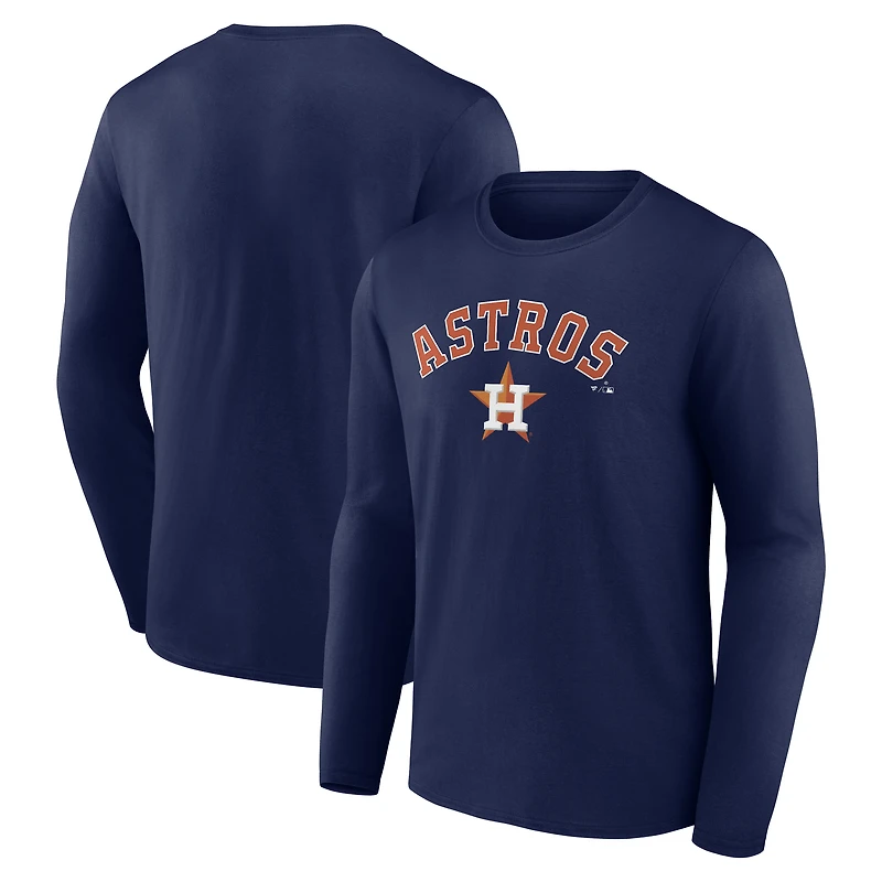 T-shirt à manches longues bleu marine Houston Astros Team Lockup pour homme