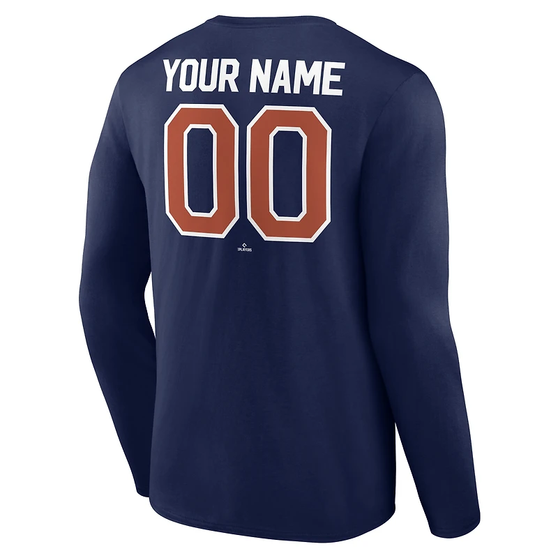 Men's Navy Houston Astros Winning Streak Custom Long Sleeve T-Shirt