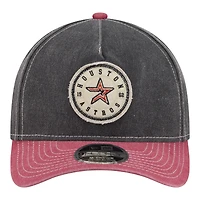 Casquette ajustable New Era noire et rouge Houston Astros en feutre M-Crown 9FORTY pour homme