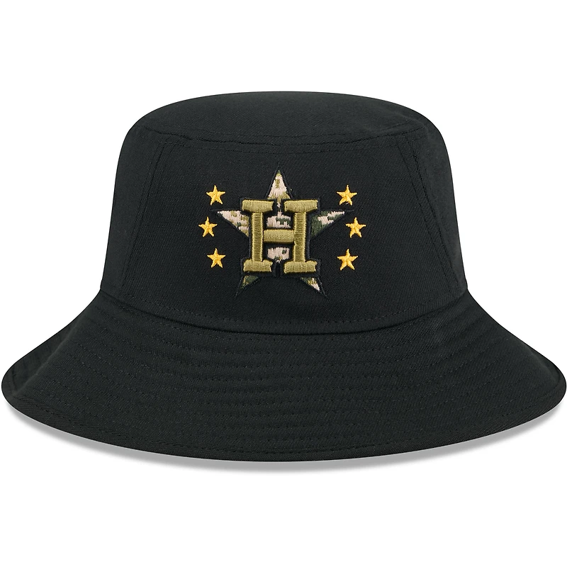 Men's New Era Black Houston Astros 2024 Armed Forces Day Bucket Hat