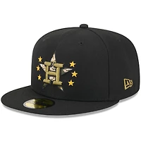 Casquette ajustée 59FIFTY pour la Journée des forces armées 2024 sur le terrain Astros de Houston New Era noire hommes