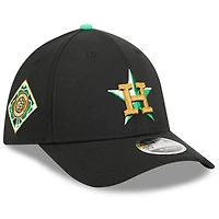 Casquette New Era noire pour homme, Houston Astros, édition spéciale Saint-Patrick 2026, modèle 39THIRTY Flex