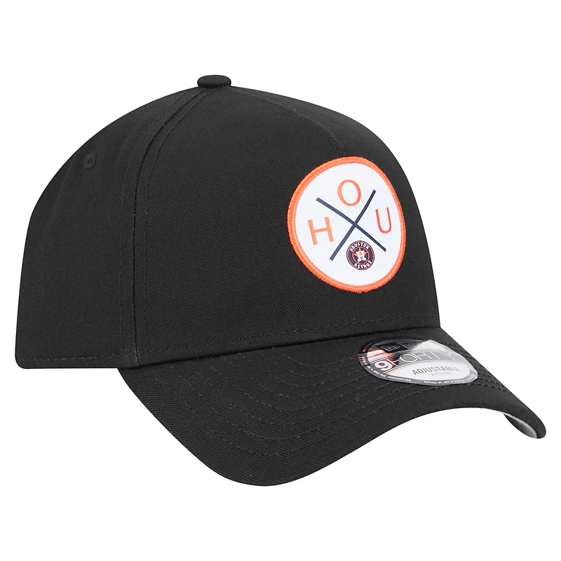 Casquette ajustable 9FORTY A-Frame noire New Era pour homme des Astros de Houston