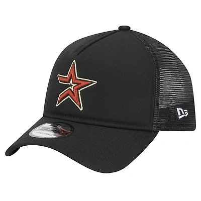 Casquette ajustable 9FORTY A-Frame Trucker noire des Astros de Houston de New Era pour homme