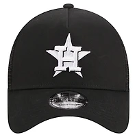 Casquette réglable noire Houston Astros A-Frame 9FORTY Trucker New Era pour hommes