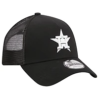 Casquette réglable noire Houston Astros A-Frame 9FORTY Trucker New Era pour hommes