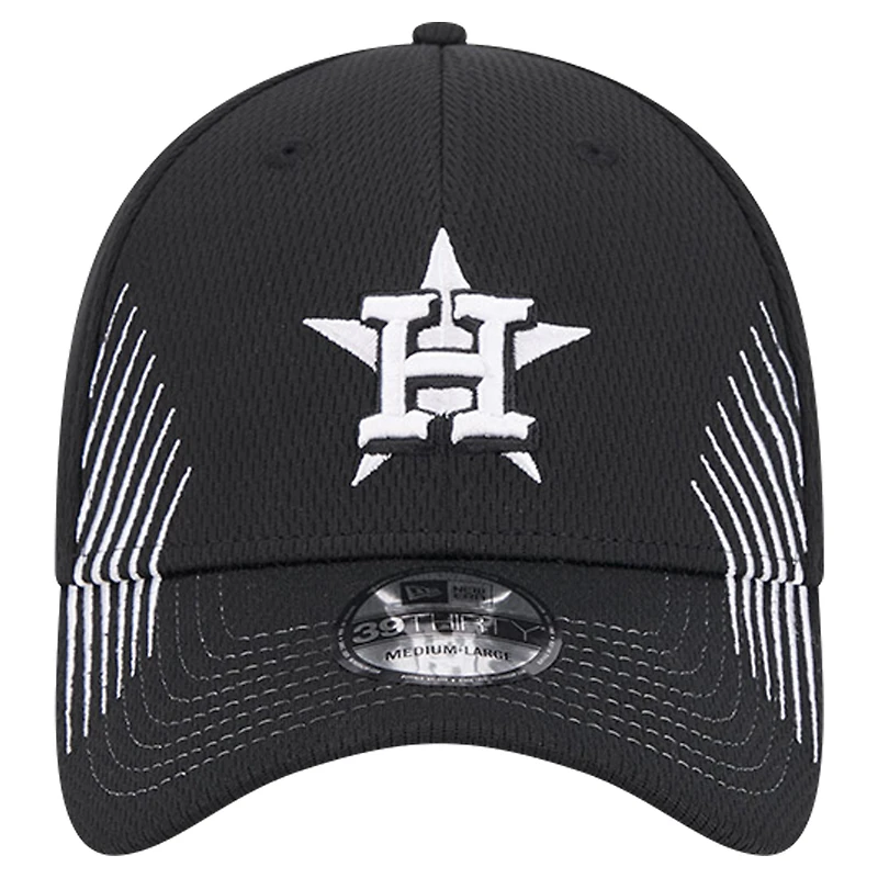 Casquette flexible Active Dash Mark 39THIRTY des Houston Astros New Era noire pour hommes