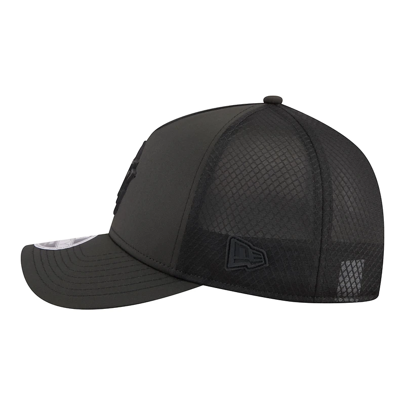 Men's New Era Black Houston Astros Badged M-Crown A-Frame 9FORTY Trucker Adjustable Hat