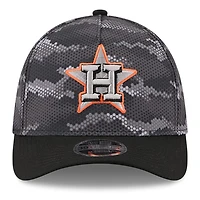 Casquette New Era noire pour homme, motif camouflage Houston Astros, modèle 39THIRTY, style A-Frame Flex