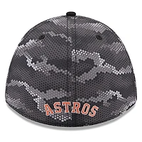 Casquette New Era noire pour homme, motif camouflage Houston Astros, modèle 39THIRTY, style A-Frame Flex