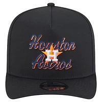 Casquette snapback 9FIFTY A-Frame noire à point de chaînette pour homme des Astros de Houston de New Era