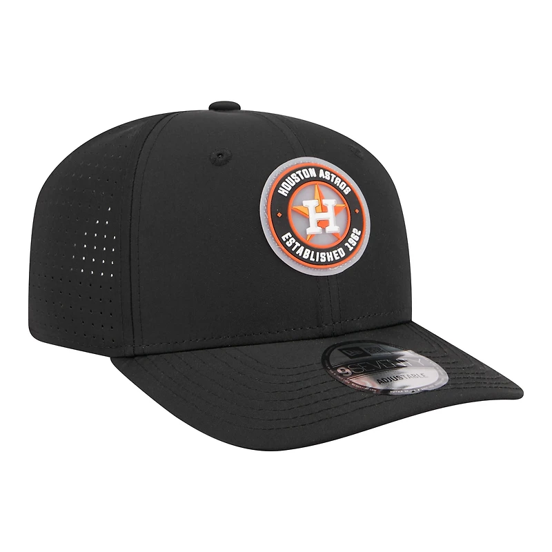 Men's New Era  Black Houston Astros Circle 9SEVENTY Adjustable Hat