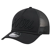 Men's New Era Black Houston Astros City Initial 9FORTY A-Frame M-Crown Adjustable Trucker Hat