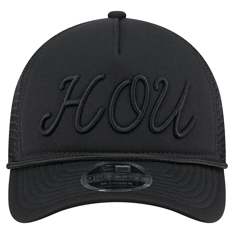 Casquette camionneur ajustable noire 9FORTY City Initial des Astros de Houston pour homme New Era